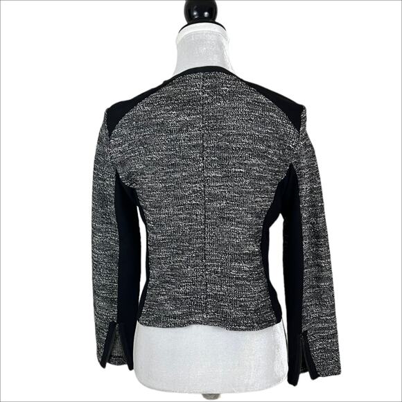 Eileen Fisher Tweed Knit Zip Front Blazer Jacket Black & White Size Small - Picture 4 of 10